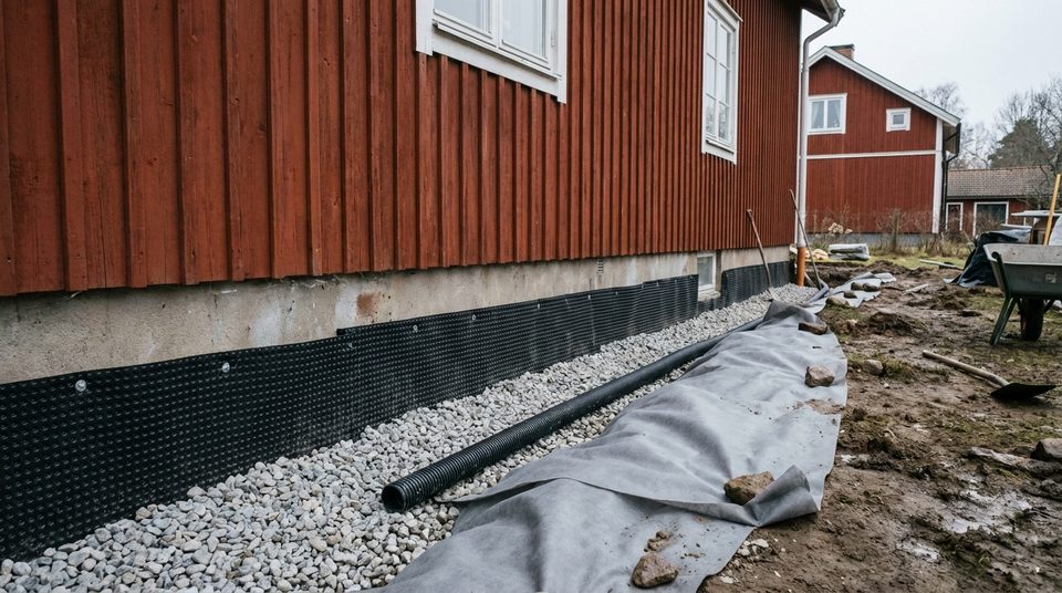 Dränering av husgrund
